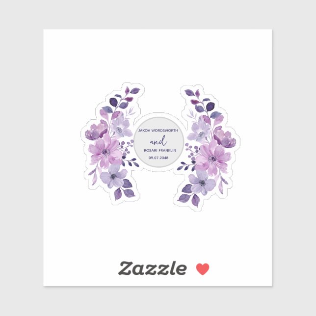 Watercolor purple flower bouquet  (Sheet)