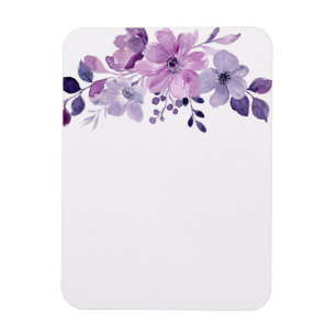 Watercolor purple flower bouquet  magnet