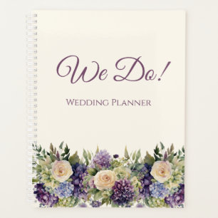 Watercolor Purple Flower Bouquet- Wedding-Planner Planner