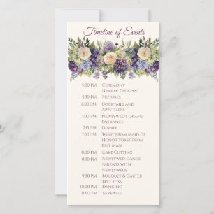 Watercolor Purple Flower Bouquet-Wedding Program-