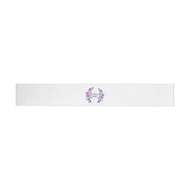 Watercolor purple flower bouquet wraparound address label (Individual)