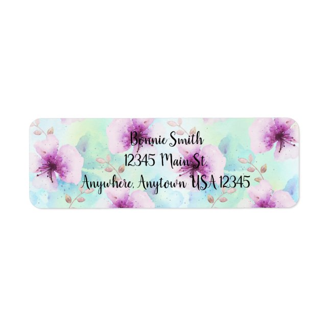 Watercolor Purple Flowers (Front)