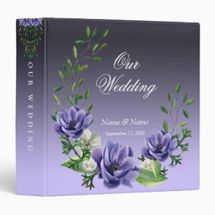 Watercolor Purple Flowers Album Binder