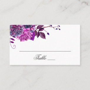 Watercolor purple flowers. Lilac floral wedding Place Card