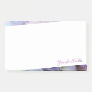 Watercolor Purple Flowers Personalized Hand Script Post-it Notes