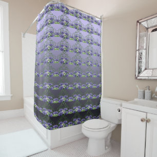 Watercolor Purple Flowers Shower Curtain