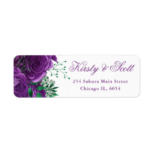 Watercolor Purple Glam Roses Flowers Flowers