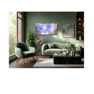 Watercolor Purple Grey Stretched Canvas Print