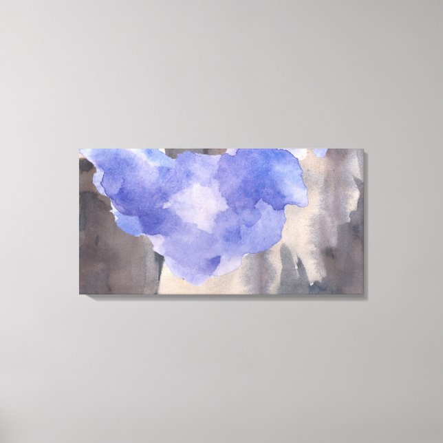 Watercolor Purple Grey Stretched Canvas Print (Front)