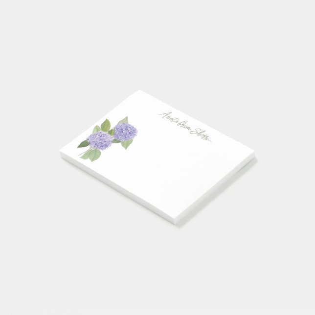 Watercolor Purple Hydrangea Post-it Notes (Angled)