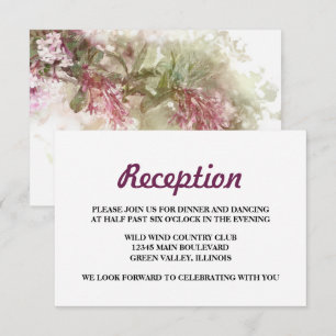 Watercolor Purple Jasmine Wedding Reception Detail Invitation