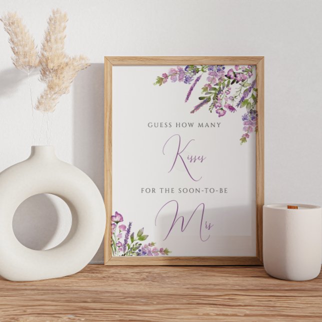 Watercolor Purple Lilac Flowers How Many Kisses  Poster (Creator Uploaded)