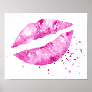 Watercolor Purple Mouth Valentine Poster