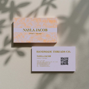 Watercolor Purple & Orange Handmade Clothing Business Card