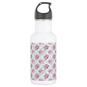 watercolor purple peony 532 ml water bottle