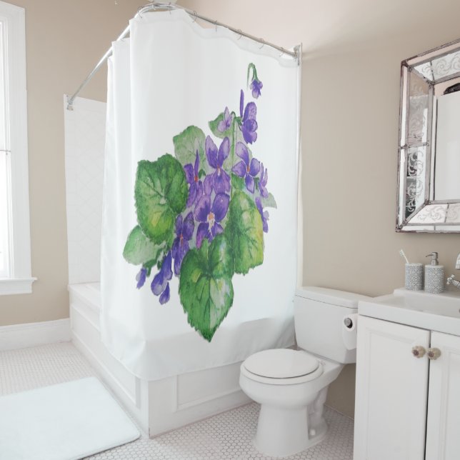 Watercolor Purple Violet Flower  Floral Art (In Situ)