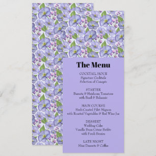Watercolor Purple Violets & Floral Pattern Invitation