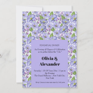 Watercolor Purple Violets & Floral Pattern Invitation
