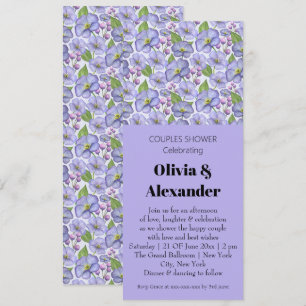 Watercolor Purple Violets & Floral Pattern Invitation