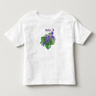 Watercolor Purple Wild Violet Flower Art Custom Toddler T-shirt