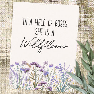 Watercolor Purple Wildflower Meadow Quote Postcard