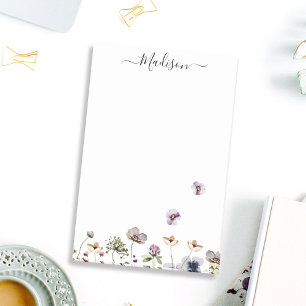 Watercolor Purple Wildflowers  Post-it Notes