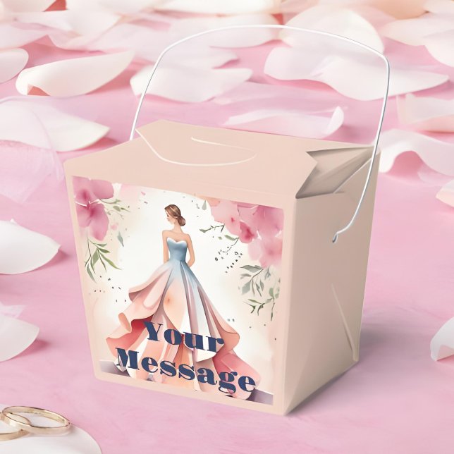 Watercolor Quinceanera Celebration Favor Box (Creator Uploaded)