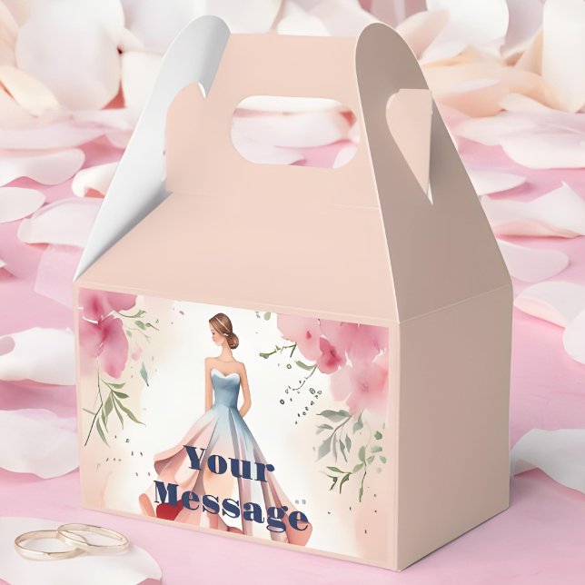 Watercolor Quinceanera Celebration Favor Box (Creator Uploaded)