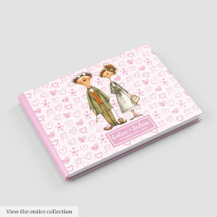 Watercolor Quirky Bride Groom Livre d'or