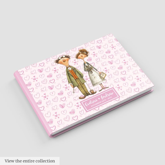 Watercolor Quirky Bride Groom Livre d'or ( Watercolor Quirky Bride Groom Guest book)