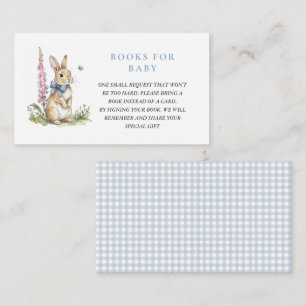 Watercolor Rabbit Boy Baby shower book request Enclosure Card
