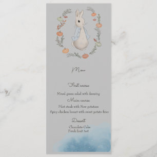 Watercolor Rabbit Peter Birthday Menu