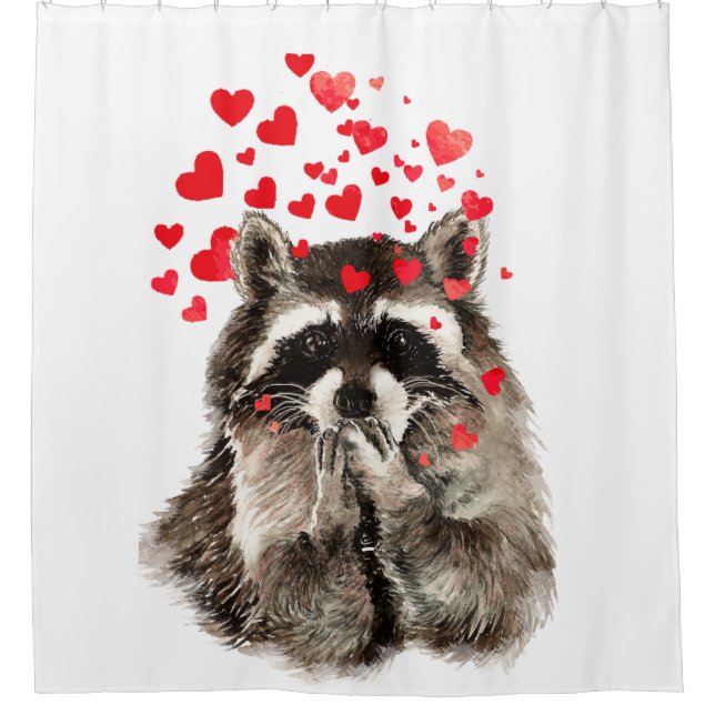 Watercolor Raccoon Blowing Kisses Cute Animal Art (Front)