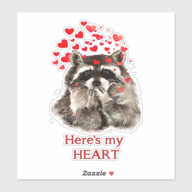 Watercolor Raccoon Blowing Kisses Fun Quote (Sheet)
