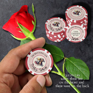 Watercolor Race Horse Derby Poker Chips