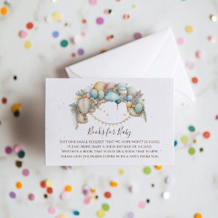 Watercolor rainbow Air Balloon Baby Shower Enclosure Card