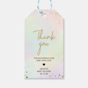 Watercolor Rainbow Baby Shower Favour Tags