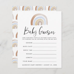 Watercolor Rainbow Baby Shower Guessing Game