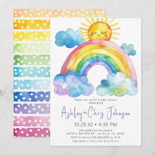 Watercolor Rainbow Baby          Shower Invitation