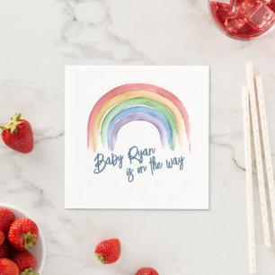 Watercolor Rainbow Baby Shower Napkins