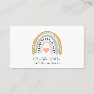 Watercolor Rainbow Baby Sitter Business Card