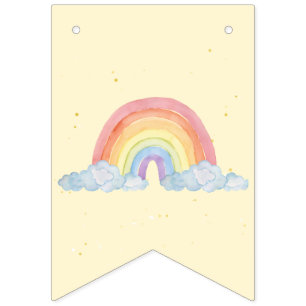 Watercolor rainbow Birthday Party  Bunting Flags