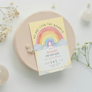 Watercolor Rainbow Birthday Party Invitation