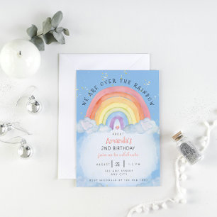Watercolor Rainbow Birthday Party Invitation