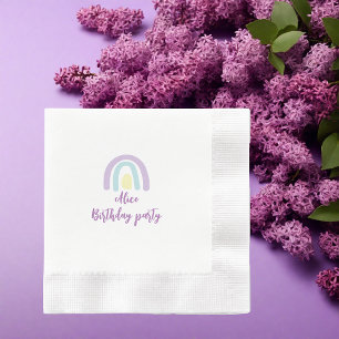 Watercolor rainbow blue lilac yellow  Birthday  Napkin