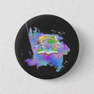 Watercolor Rainbow Book Button
