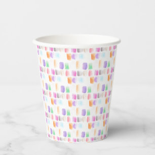 Watercolor Rainbow Brush Hand Painted Strokes   Paper Cups