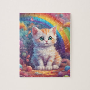 Watercolor Rainbow Cat Jigsaw Puzzle