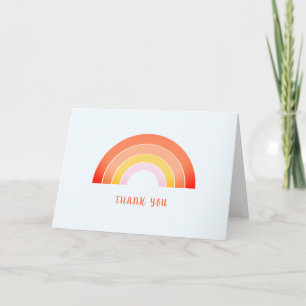 Watercolor Rainbow Colorful Thank You Card