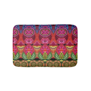 Watercolor Rainbow Colours Mandala Bath Mat